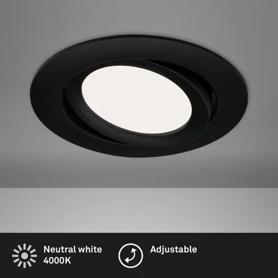 Produktbild von Einbauleuchte Briloner Flat In LED Einbaulampe schwarz 7 W Neutralweiß schwenkbar