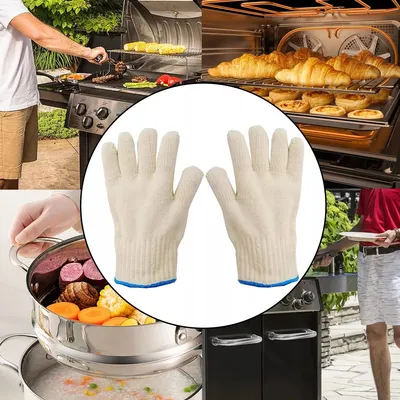 Produktbild von Stück Hochleistungs-Hitzebeständige Ofenhandschuhe mit Fingern bis 350 °C Küchenhandschuh