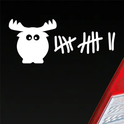 Produktbild von Auto Aufkleber Elch Liste Kills Drive Fast Strichliste 6x15 cm Weiss Matt Sticker Heckscheibenaufkleber