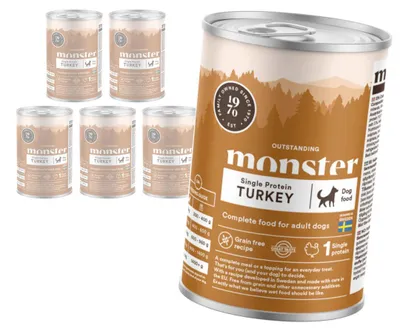 Zdjęcie produktu dla Monster Dog Adult Single Protein Turkey 6x400g Monoproteinowa Karma Mokra Dla Dorosłego Psa Z Indykiem