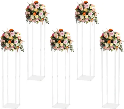 Produktbild von Blumenständer 5 Stück Blumensäule 100cm Klar Acryl Blumenpodest Pflanzenständer Blumentopfständer Hochzeit