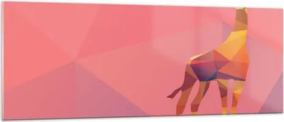 Produktbild von Bilder auf glas - Giraffe modern Grafik - 140x50cm - Glasbilder - Wandbilder - Kunstdruck - zum Aufhängen bereit - Wanddekoration aus Glas - Glas Bilder - Wandbild auf Glas - GAB140x50-2805