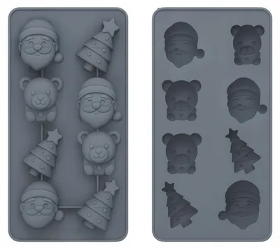 Produktbild von Elhandel Silikonform für Pralinen Nikolaus und Tanne