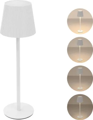 Immagine prodotto di ML-Design Lampada da tavolo LED cordless con touch white Ø10x36 cm, lampada da comodino dimmerabile a 4 livelli, luce bianca calda, lampada da tavolo ricaricabile USB-C, lampada da lettura