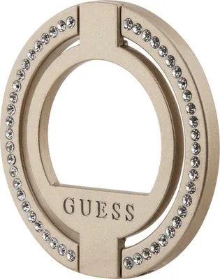 Zdjęcie produktu dla Etui Guess Magsafe Ring Stand Gumrsaldgd - Złote Rhinestone