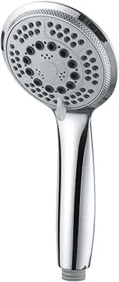 Productafbeelding van Ibenzoa® verchroomde handdouche – 5 straalstanden, inclusief massagefunctie, verstelbare douchekop, kalkwerende binnenconstructie, duurzaam en eenvoudig te monteren