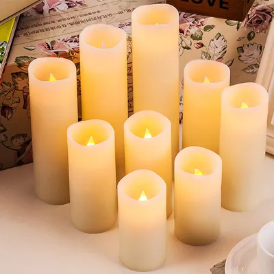 Obrázek produktu pro Bezplamenné LED svíčky, jasně blikající žárovky, bateriové čajové svíčky s realistickými plameny, umělé svíčky pro narozeniny/svatby/Vánoce