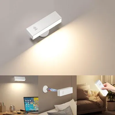 Obrázok produktu pre Azomor® Nabíjateľná LED nástenná lampa s otočnou magnetickou funkciou na čítanie a stmievateľným ovládaním