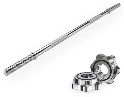 Zdjęcie produktu dla Sztanga VirtuFit 120 cm z zamknięciem śrubowym do obciążników 30 mm
