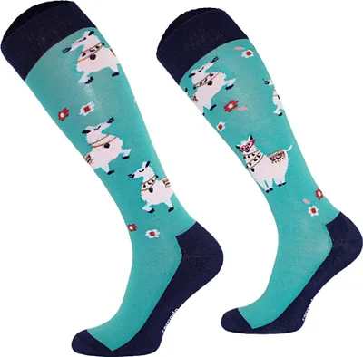 Produktbild von Comodo, 3 Paar Reitsocken, Kniestrümpfe Damen Kinder, Lama, 35-38