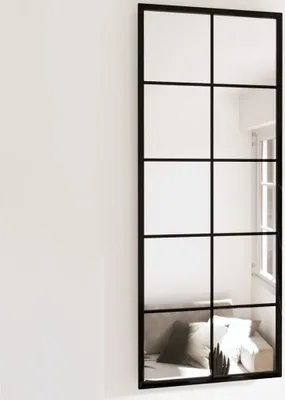 Zdjęcie produktu dla vidaXL Lustro ścienne 2 szt. czarne 100x40 cm metalowe - Lustro ścienne - Lustro - Lustro do przedpokoju - Lustro kwadratowe