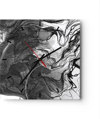 Produktbild von Wanduhr - Quadrat - Glasuhr - Frau Linie Kunst. - 40x40cm - Schleichendes Uhrwerk - Lautlos - zum Aufhängen bereit - Dekoration Modern - Wanddekoration aus Glas - C3AC40x40-4687