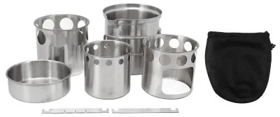 Zdjęcie produktu dla Omgoods - Zestaw garnków kempingowych - Naczynia do gotowania na świeżym powietrzu i w podróży