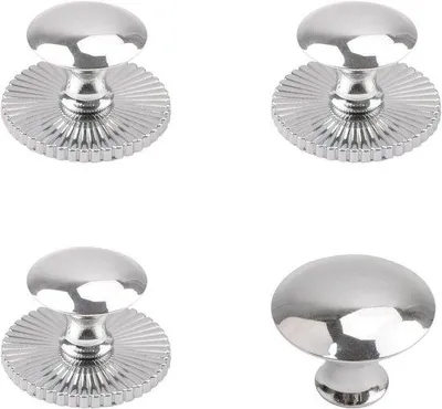 Immagine prodotto di Bottoni in acciaio inossidabile, set da 4 pezzi, autoadesivi, cromati