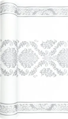 Zdjęcie produktu dla Bieżnik na stół, wstążka świąteczna Airlaid Elegancki srebrny 490 x 40 cm towar w rolce