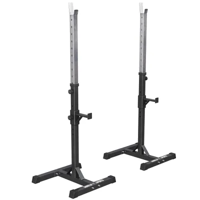 Produktbild von GORILLA SPORTS® Squat Rack – Verstellbar, 52 x 53 x 105–172 cm, Max. Belastbarkeit 500 kg, Schwarz – Langhantelständer, Langhantelablage, Power Rack