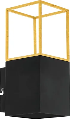 Produktbild von EGLO Wandlampe Montebaldo, 1 flammige Wandleuchte Vintage, Industrial, Modern, Wandleuchte innen, Wohnzimmerlampe, Flurlampe in Schwarz, Gold, GU10
