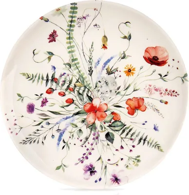 Produktbild von Kleiner Dessertteller für Kuchen, Dessertteller aus Porzellan, Blumen, Mohnblumen, 20,5 cm