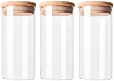 Productafbeelding van Set van 2 Luchtdichte Glasopbergpotten van 1000 ml