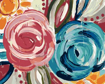 Produktbild von Zuty - Malen nach Zahlen - BUNTE BLUMEN (HALEY BUSCH), 40x50 cm, mit Keilrahmen (bereits gespannt)