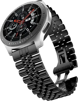 Produktbild von Armband 22mm für Samsung Galaxy Gear S3/Gear 2/ Huawei Watch GT Watch 2 Pro Ticwatch Pro Pepple Time in Schwarz