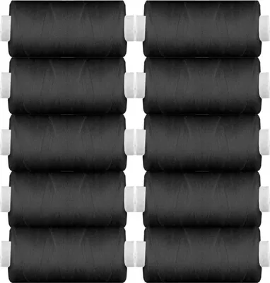 Produktbild von Syngarn - 10 Spulen mit 500m (0,018€/100m) "Schwarz" Stärke Ne 40/2 - Allesnäher, Garn