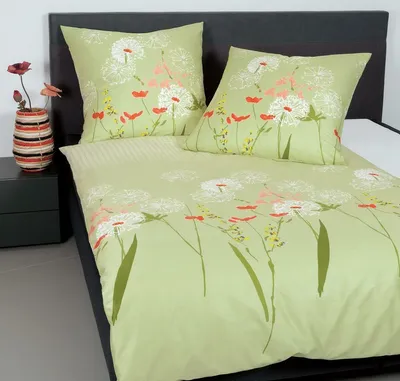 Produktbild von Janine Mako-Satin Bettwäsche moments 98053 liliengrün 240x220 cm + 2x 80x80 cm