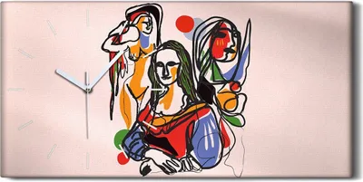 Produktbild von Küchenuhr Bürouhr Leinwand Uhr Kunstdruck 60x30 Kunst Frauen Malerei - weiße Hände