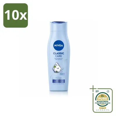 Image de 10 flacons de shampooing NIVEA Classic Care - 250 ml - Lot de 10