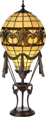 Produktbild von Casa Padrino Luxus Tiffany Tischleuchte Heißluftballon Mehrfarbig Ø 27 x H. 70 cm - Elegante Tiffany Lampe mit handgefertigtem Glas Lampenschirm