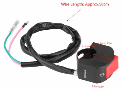 Obrázek produktu pro 22 mm (7/8") univerzální spínač na řídítka motocyklu pro ovládání světlometů a mlhových světel s tlačítkem zapnutí/vypnutí