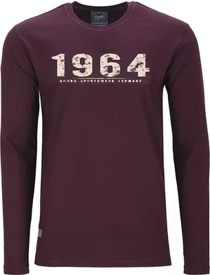 Produktbild von Übergrößen Longshirt Vintage Number beige AHORN SPORTSWEAR Maroon Red 5XL