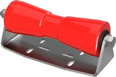 Obrázok produktu pre Polyuretánový kýlový valec s držiakom B roll pomoc pri spúšťaní prívesu na čln pozinkované SUPROD, 250 mm, červená