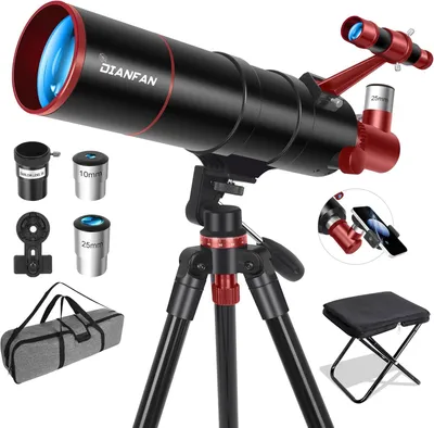 Produktbild von Teleskop, 90/550, teleskopische Astronomie für Erwachsene und Kinder, tragbares Teleskop für Anfänger mit AZ-Montierung, Stativ, Telefonadapter