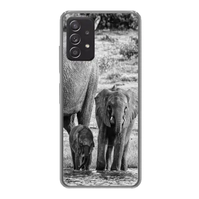 Produktbild von MuchoWow® Handyhülle Schutzhülle Hülle für Samsung Galaxy A53 5G Elefant - Wasser - Tiere - Schwarz - Weiß Silikon Softcase Handy Hülle - Schutzabdeckung