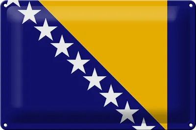 Produktbild von Blechschild Flagge Bosnien und Herzegowina 30x20cm Flag