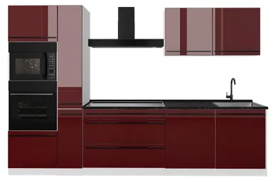 Imagen del producto de Mueble de cocina Vicco R-Line Rojo de alto brillo/Blanco 310 cm encimera Antracita, Model 66453