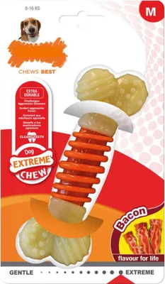 Image de Anneau de dentition de nylabone extrême mâcher pro action bacon taille m nylon