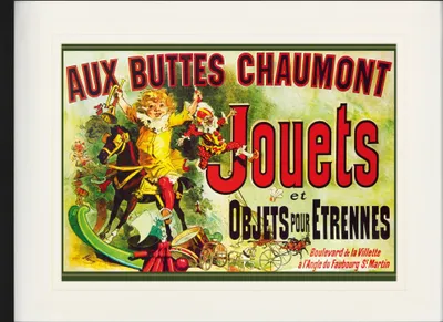 Produktbild von Vintage Gerahmtes Bild Mit Edlem Passepartout | Wand-Bilder | Im Bilderrahmen - Aux Buttes Chaumont, Jouets Et Objets Pour‰trennes, Jules Cheret, 1885 (60 x 80 cm)