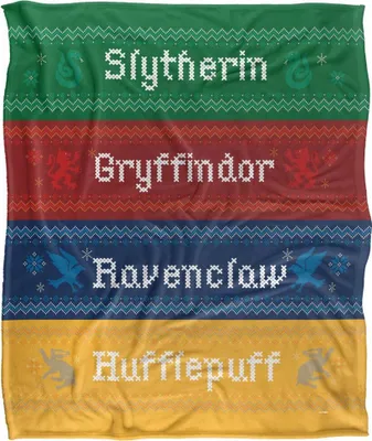 Produktbild von Harry Potter - Decke, Hogwarts Häuser, weihnachtliches Design TV18915 (Einheitsgröße) (Bunt)
