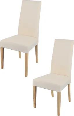 Produktbild von t m c s Tommychairs - 2er Set Moderne Stühle CHIARA für Küche und Esszimmer, robuste Struktur aus lackiertem Buchenholz Farbe Naturfarben, gepolstert und mit  Stoff in der Farbe Elfenbein bezogen