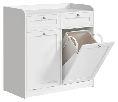 Image de Armoire de salle de bain avec espace de rangement – 40 x 78,9 x 80,2 cm – Blanc