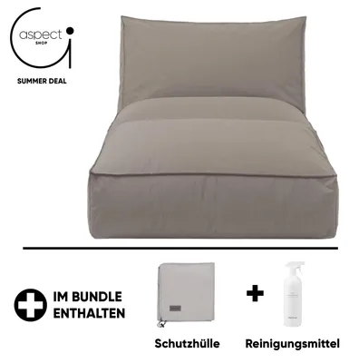 Immagine prodotto di Divano prendisole da esterno Blomus STAY, completo di copertina protettiva gratuita e detergente, colore Earth, dimensioni 80 x 190 cm