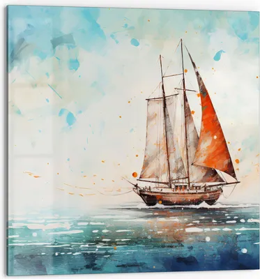 Produktbild von DEQORI Küchenrückwand Glas 60x60 cm 'Meeresträumerei' Spritzschutz Bad Rückwand Küche