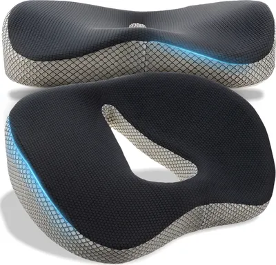 Immagine prodotto di Cuscino ortopedico, design ergonomico Cuscino a ciambella in schiuma memory, cuscino per sedia per emorroidi, cuscino per coccige, nero Retoo
