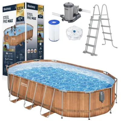 Produktbild von Rahmen-Gartenpool 610 x 366 x 122 cm 13-in-1 Bestway 56719N