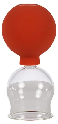 Produktbild von Schröpfglas mit Ball 4,5 cm, Schröpfgläser mit Saugball, medizinisch Schröpfen