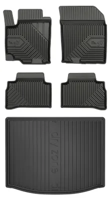 Produktbild von Gummimatten + Kofferraumwanne für Suzuki Vitara II 2015-2018 (SUV/Crossover, unterer Ladeboden) – Schwarz, passgenau – Wielganizator
