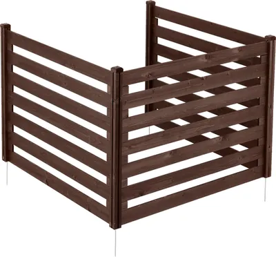 Produktbild von SucceBuy 3-teiliges Sichtschutzzaun-Set für Klimaanlagen, 1230 x 945 mm, robuster Holzzaun für den Außenbereich, mit verstellbarem Winkel, geeignet für Außengeräte wie Klimaanlagen, Wärmepumpen und Mülltonnen im Garten