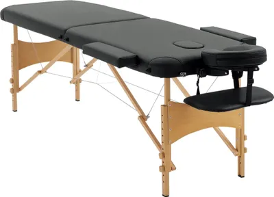 Produktbild von Massagetisch / Behandlungsliege - Klappbar - Höhenverstellbar 67–92 cm - 210x81 cm - Kunstleder - Für Salon & Physiotherapie - Schwarz